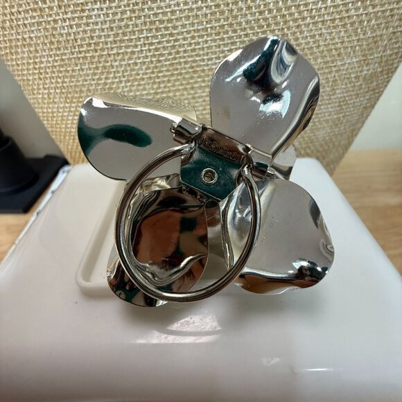 Silver-Tone Dimensional Rose Flower Scarf Clip By Jeri Lou - Picture 16 of 16